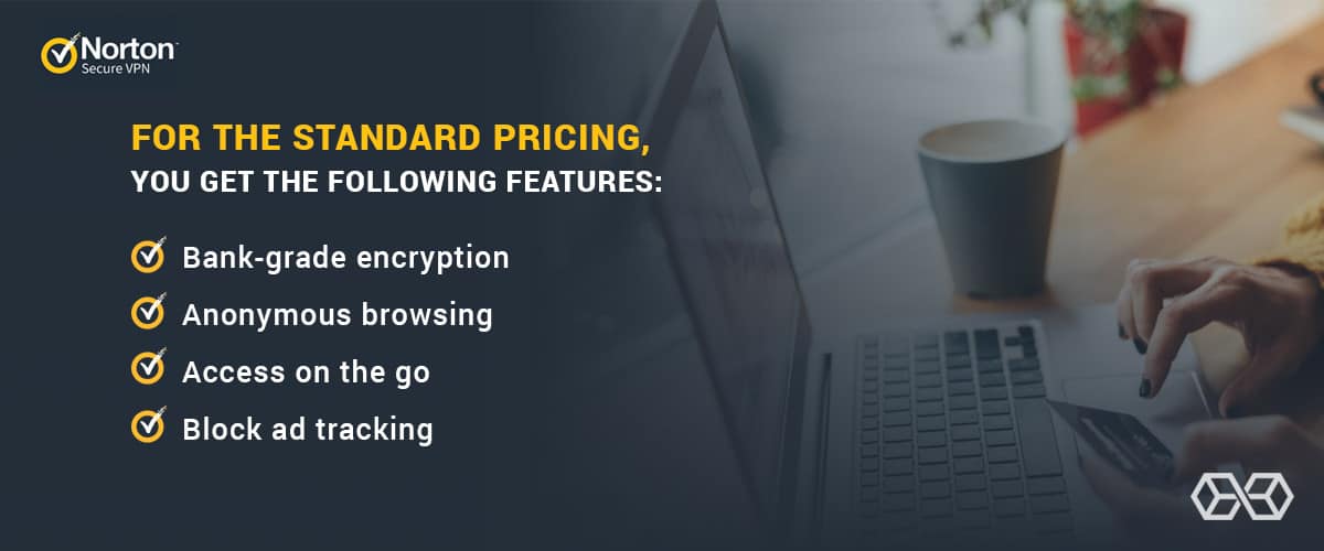 За стандартните цени получавате следните функции за Norton Secure VPN